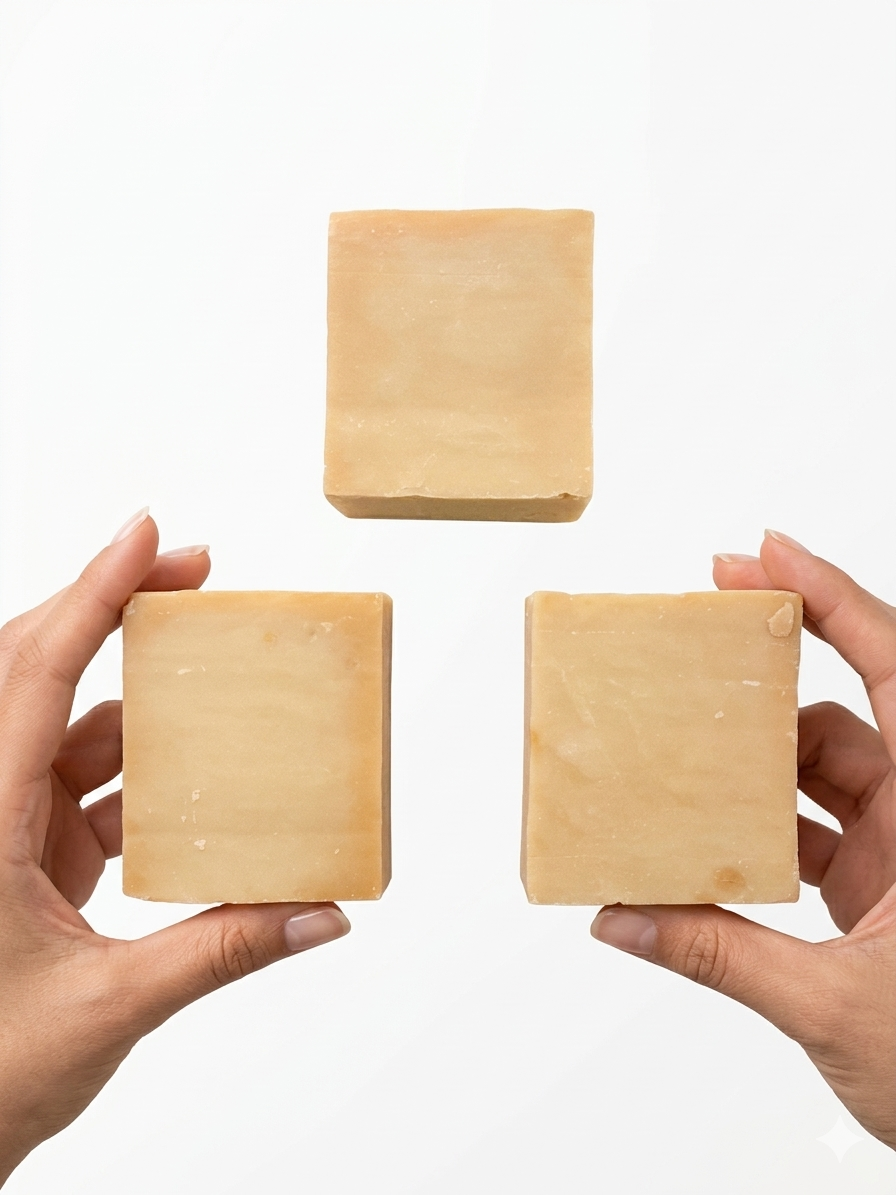 Olive Oil Soap Bar - Handmade Pure Natural & Vegan - 6.5 oz Each Bar (3 Bars) - Image 2